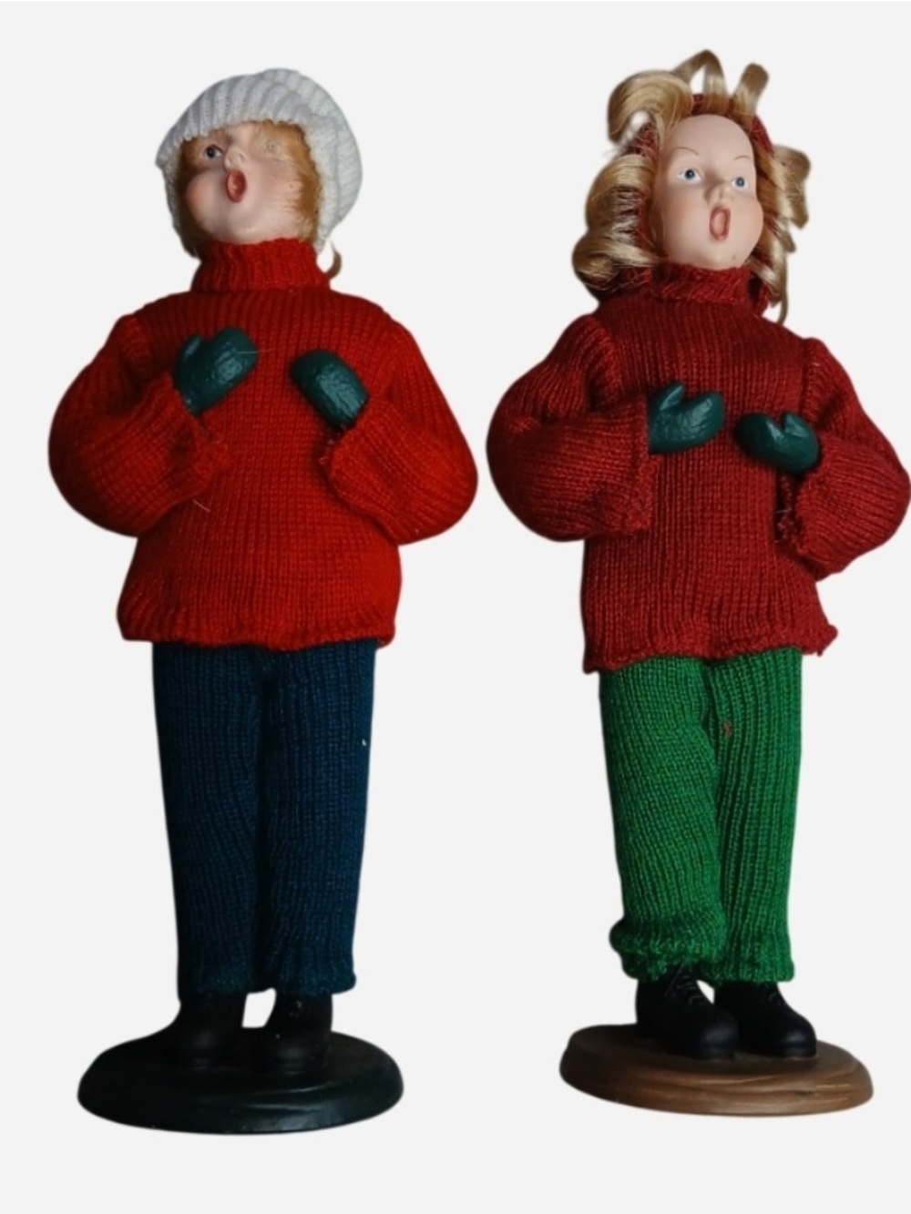 1990s Vintage Classic Caroler Style Figurines Christmas Holiday Decor